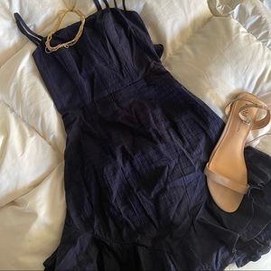 Navy blue tie back dress